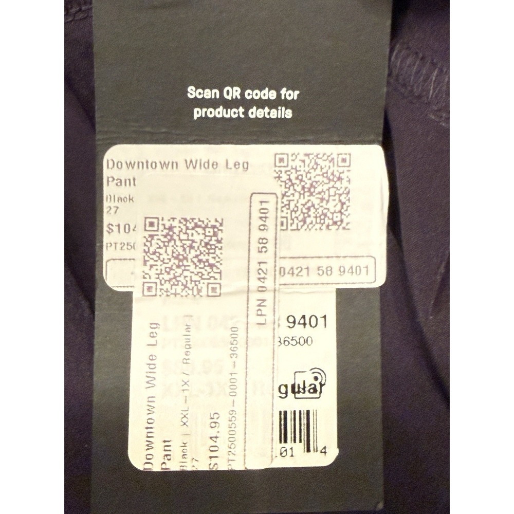 Fabletics Downtown Wide Leg Pants Women XXL 1X Black Yoga Travel Lounge NWT - Picture 3 of 8
